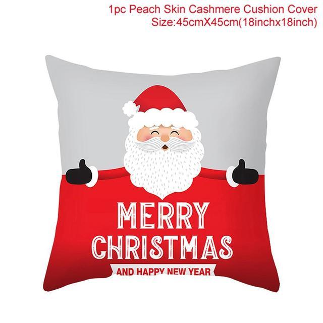 Santa Claus Cushion Cover Merry Christmas Christmas Deer Santa Claus Merry Christmas Decorative Sofa Throw Pillow Decorations For Home Christmas Ornament