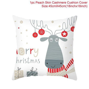 Santa Claus Cushion Cover Merry Christmas Christmas Deer Santa Claus Merry Christmas Decorative Sofa Throw Pillow Decorations For Home Christmas Ornament