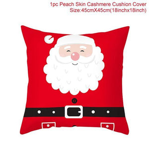 Santa Claus Cushion Cover Merry Christmas Christmas Deer Santa Claus Merry Christmas Decorative Sofa Throw Pillow Decorations For Home Christmas Ornament