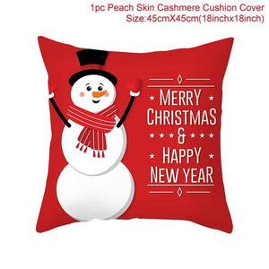 Santa Claus Cushion Cover Merry Christmas Christmas Deer Santa Claus Merry Christmas Decorative Sofa Throw Pillow Decorations For Home Christmas Ornament