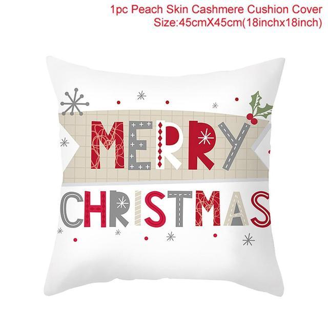 Santa Claus Cushion Cover Merry Christmas Christmas Deer Santa Claus Merry Christmas Decorative Sofa Throw Pillow Decorations For Home Christmas Ornament