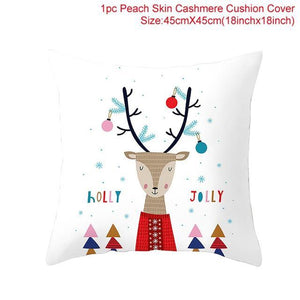 Santa Claus Cushion Cover Merry Christmas Christmas Deer Santa Claus Merry Christmas Decorative Sofa Throw Pillow Decorations For Home Christmas Ornament