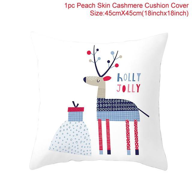 Santa Claus Cushion Cover Merry Christmas Christmas Deer Santa Claus Merry Christmas Decorative Sofa Throw Pillow Decorations For Home Christmas Ornament