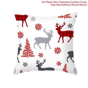 Santa Claus Cushion Cover Merry Christmas Christmas Deer Santa Claus Merry Christmas Decorative Sofa Throw Pillow Decorations For Home Christmas Ornament