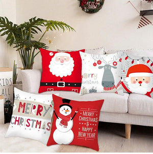Santa Claus Cushion Cover Merry Christmas Christmas Deer Santa Claus Merry Christmas Decorative Sofa Throw Pillow Decorations For Home Christmas Ornament
