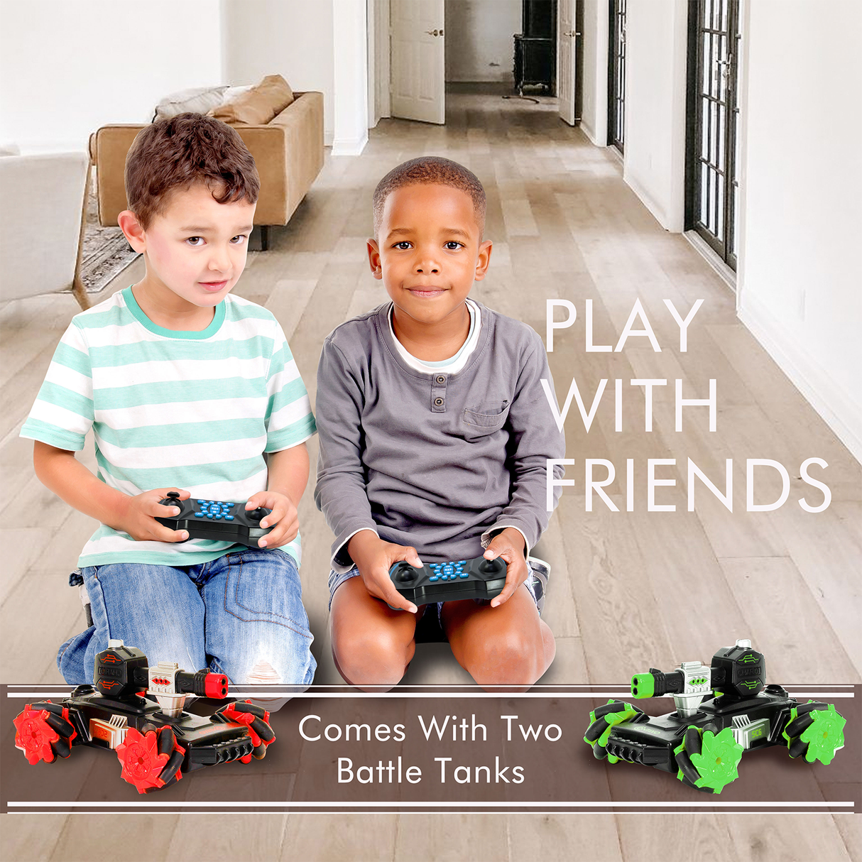 Contixo SC6 RC Remote Control Combat Battle Tank 1:24 Scale - 2 Pack