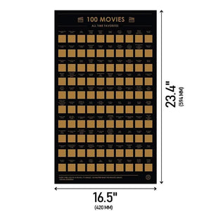 Scratch Off 100 Poster Movies Of All Time Must-See Movies Unique Design Perfect Gift For Teens And Older