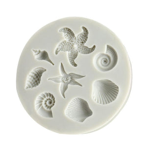 Sea Creatures Conch Shell Silicone Mold Cake Circumference Mold Soft Candy Cake Fondant Decoration Tools Baking Mold Sea Creatures Conch Starfish Shell Silicone Molds Cake Decorating Fondant Cake Candy Creative Chocolate Shell Baking Mold
