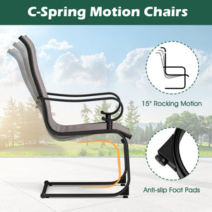 Set of 2 Patio Chairs with Quick-drying and Breathable Fabric for Backyard-Gray