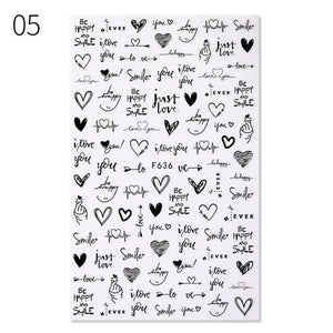 Sexy Lady Pattern 3D Nail Stickers Character Image Decals Slider Valentine Black White Nail Art Decoration Strip Line Nail Decal Self-Adhesive 3D Wave Design Decoration for Women Girls Art Stickers Decal Decoration Metallic Curve Strip Line Nail