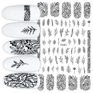 Sexy Lady Pattern 3D Nail Stickers Character Image Decals Slider Valentine Black White Nail Art Decoration Strip Line Nail Decal Self-Adhesive 3D Wave Design Decoration for Women Girls Art Stickers Decal Decoration Metallic Curve Strip Line Nail