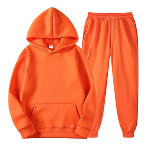 Sweat Suits for Men 2 Piece Set Sport Outfits Pullover Hoodie Sweatshirt Tracksuit & Joggers Sweatpants Sweatsuit Set Orange