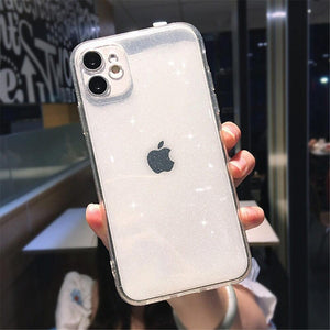 Shiny Candy Color Glitter Transparent Phone Case For iPhone 11 Pro X XR XS Max 7 8 Plus 6 6s Soft Silicone Cover Screen Protection Crystal Clear Glitter Transparent Soft Bumper Silicone Sparkling Cover