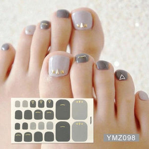 Shiny Toenail Sticker Full Cover Feet Decorations Mixed Patterns Nail Wraps Beauty Design Waterproof Toenail Art Manicure Toe Nail Polish Stickers Glitter Toenail Nail Polish Strips Decals Full Wraps Self Adhesive Toe Nail Tip Full Toe Nail Wraps