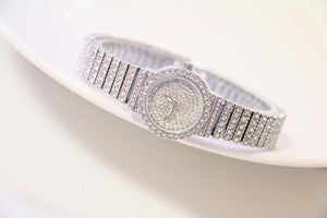 Shiny Women Watches Luxury Small Dial Rose Gold Watches Ladies Stainless Steel Iced Out Watch With Quartz Movement Crystal Rhinestone Diamond Watches For Women Stainless Steel Elegant Women Wristwatch