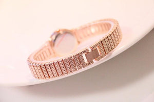 Shiny Women Watches Luxury Small Dial Rose Gold Watches Ladies Stainless Steel Iced Out Watch With Quartz Movement Crystal Rhinestone Diamond Watches For Women Stainless Steel Elegant Women Wristwatch