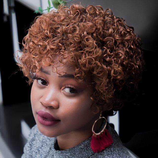 Short Curly Human Hair Wigs Pixie Cut Wigs Lace Front Wigs for Women Remy Hair Wig for Women Pre Plucked with Baby Hair Wigs For Black Women Gifts for Girlfriends