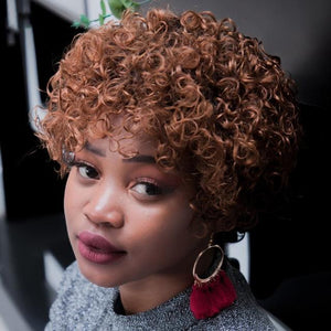 Short Curly Human Hair Wigs Pixie Cut Wigs Lace Front Wigs for Women Remy Hair Wig for Women Pre Plucked with Baby Hair Wigs For Black Women Gifts for Girlfriends