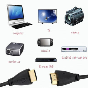 HDMI Cable High Speed Gold Plated Plug Male-Male HDMI Cable Ultra High Speed Gold Plated Connectors Ethernet Audio Return Video 4K Full HD 1080p For HD TV Computer Gaming