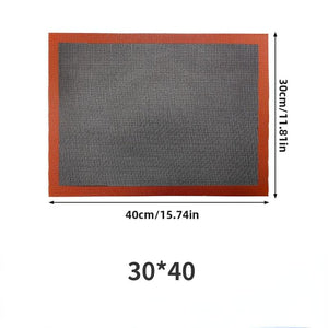 Silicone Grill Mat 30X40cm Baking Mat Breathable BBQ Cookie Bread Mat Oven Microwave High Temperature Baking Kitchen Tools  Silicone Baking Mat Sheet Non-Slip Washable Reusable Baking Mat Washable Reusable Non-Stick Mat Liner For BBQ Black Mat For BBQ
