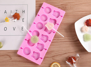 Silicone Lollipop Molds Chocolate And Candy Molds Cake Mold Variety Shapes Cake Pastry Decorating Form Silicone Bakeware Silicone Lollipop Mold Shape Of Swirl Heart Bunny Star Butterfly Little Bear Flower Sucker Molds Chocolate Hard Candy Molds