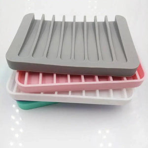 Silicone Soap Holder Flexible Soap Dish Plate Holder Tray Soapbox Container Storage For Bathroom Kitchen Soap Dish for Shower Waterfall Soap Holder Soap Tray Soap Saver Drainer Flexible Silicone for Shower Bathroom Kitchen Counter Top Keep Soap Bars Dry