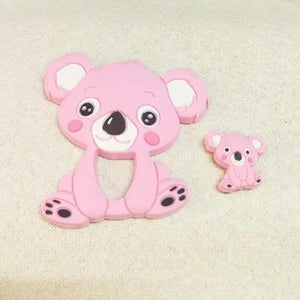 Silicone Teether Animal Koala Baby Teether Pendant Food Grade BPA Free Baby Teething Chew Charms Silicone Beads Toy