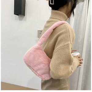 Simple And Stylish Women Soft Plush Winter Furry Shoulder Bags For Ladies And Girls Designer Clutch Handbag For Female