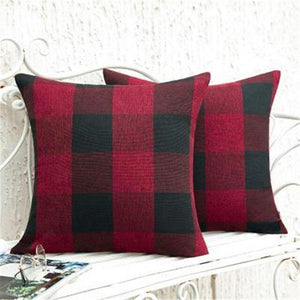 Simple Plaid Linen Pillow Case Invisible Zipper Household Hugging Pillow Case Decorative Retro Plaids Linen Throw Pillow Covers Soft Soild Decorative Cushion Case For Sofa Bedroom Pillow Case 45x4CM