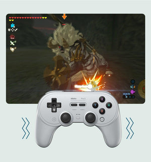 Simple Pure White Bluetooth Joystick Gamepad Controller Compatible With PC Monitor Laptop Tablet