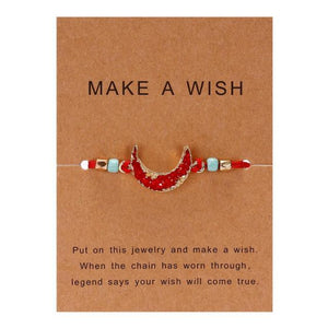 Simple Stone Charm Bracelet Colorful Black Red String Braided Couple Bracelets Wish Card Jewelry Handmade Woven Thread Rope String Nature Stone Beads Charm Bracelet Cuff Bangles With Message Card 18-30cm