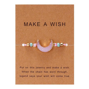 Simple Stone Charm Bracelet Colorful Black Red String Braided Couple Bracelets Wish Card Jewelry Handmade Woven Thread Rope String Nature Stone Beads Charm Bracelet Cuff Bangles With Message Card 18-30cm