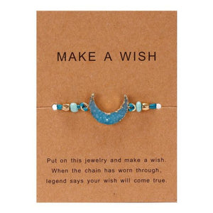 Simple Stone Charm Bracelet Colorful Black Red String Braided Couple Bracelets Wish Card Jewelry Handmade Woven Thread Rope String Nature Stone Beads Charm Bracelet Cuff Bangles With Message Card 18-30cm