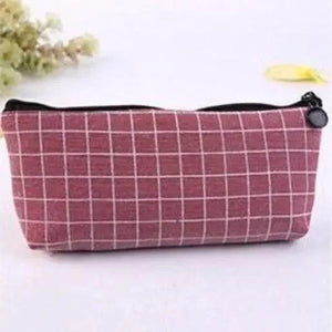 Simple Striped Color Design Pencil Cases For Students Retro Large Capacity Stationery School Pouch