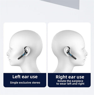Single Wireless Bluetooth 5.0 Headset Handsfree HIFI Fingerprint Touch Hanging Ear Earphone for iPhone Waterproof Earpiece Ear Wireless Bluetooth Sport Headphones