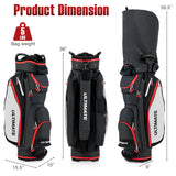 9.5 Inch Golf Cart Bag with 14 Way Dividers Top Organizer-Black