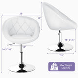 1 Piece Modern Adjustable Swivel Round PU Leather Chair-Black