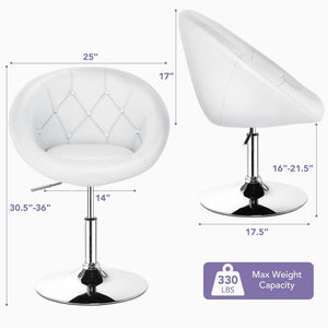 1 Piece Adjustable Modern Swivel Round Tufted-White by DirectDeals