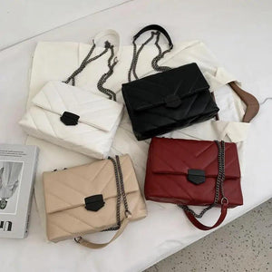 Sizzling Embroidery Thread Small PU Leather Crossbody Bags For Women And Girls Trending Female Shoulder Handbags