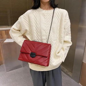 Sizzling Embroidery Thread Small PU Leather Crossbody Bags For Women And Girls Trending Female Shoulder Handbags