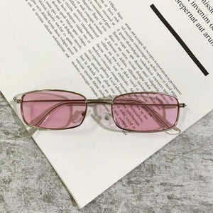 Slender Square Sunglasses Retro Metal Frame Square Sunglasses  Small Vintage & Retro Style Sunglasses Shades Of Rectangle Sunglasses For Women Classic Vintage & Metal Square Frame Sun Glasses Eyewear For Men & Women