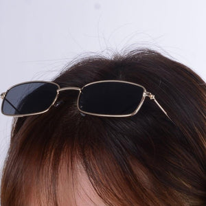 Slender Square Sunglasses Retro Metal Frame Square Sunglasses  Small Vintage & Retro Style Sunglasses Shades Of Rectangle Sunglasses For Women Classic Vintage & Metal Square Frame Sun Glasses Eyewear For Men & Women