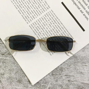 Slender Square Sunglasses Retro Metal Frame Square Sunglasses  Small Vintage & Retro Style Sunglasses Shades Of Rectangle Sunglasses For Women Classic Vintage & Metal Square Frame Sun Glasses Eyewear For Men & Women