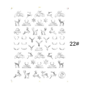 Sliver Bronzing Christmas Slider Nail Art 3D Decals Decoration Snowflake Nail Art Sticker Manicures Transfer Foil Xmas Gift  Nails Snowflake Nail Art Stickers Decals Christmas Nail 3D Self Adhesive Nail Stickers for Acrylic Nails Snowflake