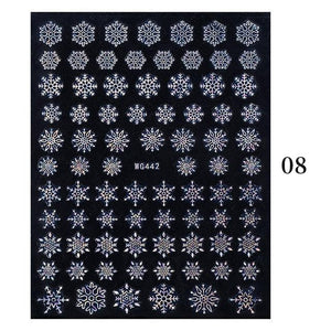 Sliver Bronzing Christmas Slider Nail Art 3D Decals Decoration Snowflake Nail Art Sticker Manicures Transfer Foil Xmas Gift  Nails Snowflake Nail Art Stickers Decals Christmas Nail 3D Self Adhesive Nail Stickers for Acrylic Nails Snowflake