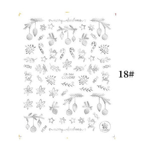 Sliver Bronzing Christmas Slider Nail Art 3D Decals Decoration Snowflake Nail Art Sticker Manicures Transfer Foil Xmas Gift  Nails Snowflake Nail Art Stickers Decals Christmas Nail 3D Self Adhesive Nail Stickers for Acrylic Nails Snowflake