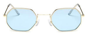 Small Frame Sunglasses For Women Small Square Polarized Sunglasses for Men and Women Polygon Mirrored Retro Shape Metal Design Sun Glasses for Men New Fashionable Ocean Lens