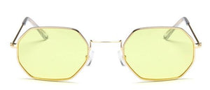 Small Frame Sunglasses For Women Small Square Polarized Sunglasses for Men and Women Polygon Mirrored Retro Shape Metal Design Sun Glasses for Men New Fashionable Ocean Lens