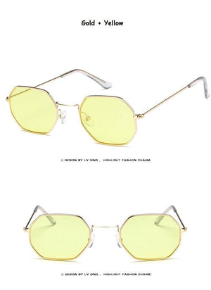 Small Polygon Women Men Sunglasses Delicate Metal Polygon Sunglasses For Women Classic Retro Small Size Frame Women Sunglasses Design Glasses for Men