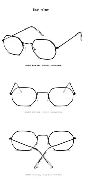 Small Polygon Women Men Sunglasses Delicate Metal Polygon Sunglasses For Women Classic Retro Small Size Frame Women Sunglasses Design Glasses for Men